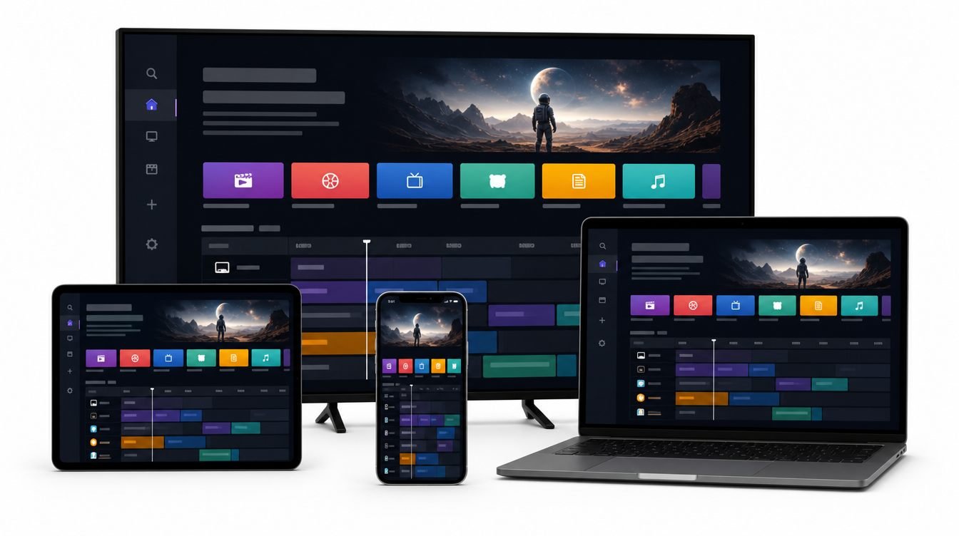 Android-telefoon, tablet en tv tonen dezelfde IPTV-interface