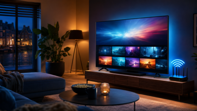 Smart-tv en wifi-router voor stabiele IPTV met voldoende internetsnelheid